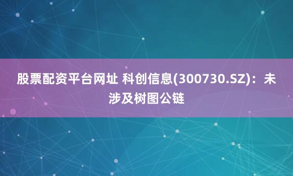 股票配资平台网址 科创信息(300730.SZ)：未涉及树图公链