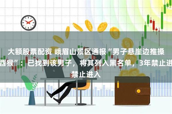 大额股票配资 峨眉山景区通报“男子悬崖边推搡藏酉猴”：已找到该男子，将其列入黑名单，3年禁止进入